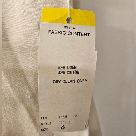 Vintage - NWT - Ellen Tracy White Linen Skirt - Size 6 - Picture 9 of 10